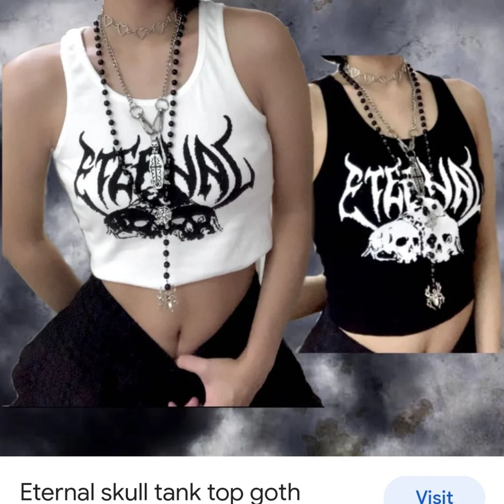**SOLD** Eternal Goth Cropped Tank Top - Picture 2 of 6